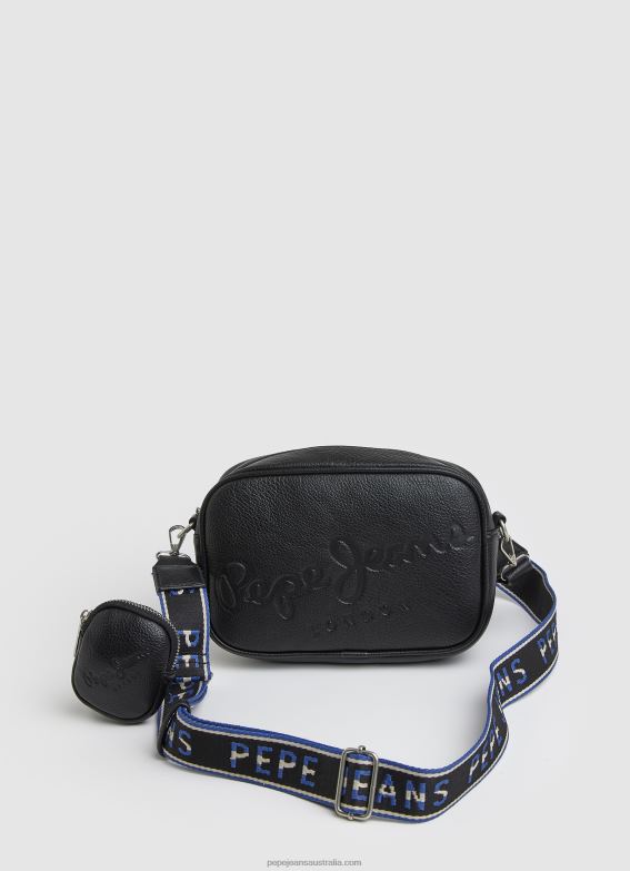 women_black_pepe_jeans_embossed_logo_maxi_crossbody_bag_60j40713.jpg Women Black Pepe Jeans Embossed Logo Maxi Crossbody Bag 60J40713 - Image 1