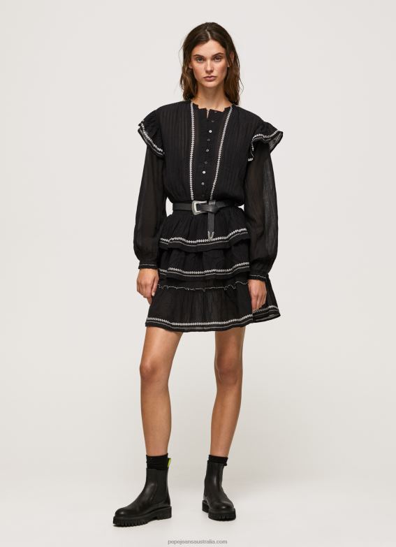 women_black_pepe_jeans_embroidered_detailing_mini_dress_60j40190.jpg Women Black Pepe Jeans Embroidered Detailing Mini Dress 60J40190 - Image 1