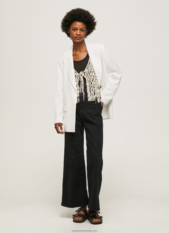 women_black_pepe_jeans_flared_cotton_trousers_60j40313.jpg Women Black Pepe Jeans Flared Cotton Trousers 60J40313 - Image 1