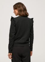Women Black Pepe Jeans Frilled Cotton Jumper 60J40283 - Image 4