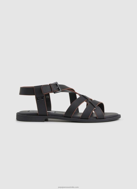 women_black_pepe_jeans_hayes_rome_flat_sandals_60j40657.jpg Women Black Pepe Jeans Hayes Rome Flat Sandals 60J40657 - Image 1