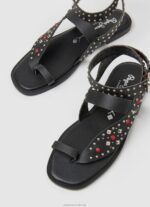 Women Black Pepe Jeans Irma Ethnic Leather Sandals 60J40659 - Image 3