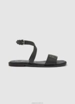 Women Black Pepe Jeans Irma Multistraps Leather Sandals 60J40663 - Image 3