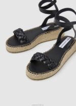 Women Black Pepe Jeans Kate Braided Wedge Sandals 60J40676 - Image 3