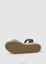 Women Black Pepe Jeans Kate Braided Wedge Sandals 60J40676 - Image 5