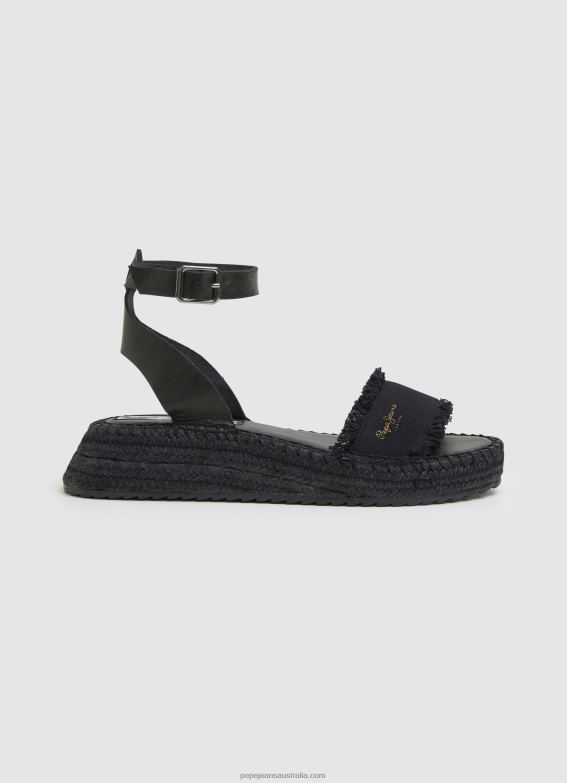women_black_pepe_jeans_kate_fabric_wedge_sandals_60j40671.jpg Women Black Pepe Jeans Kate Fabric Wedge Sandals 60J40671 - Image 1