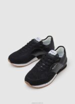 Women Black Pepe Jeans London Troy Combined Sneakers 60J40611 - Image 3
