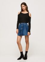 Women Black Pepe Jeans Long Sleeved T-Shirt With Straps 60J40399 - Image 2