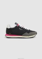 Women Black Pepe Jeans Natch Running Sneakers 60J40619