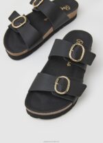 Women Black Pepe Jeans Oban Anatomical Sandals 60J40653 - Image 3