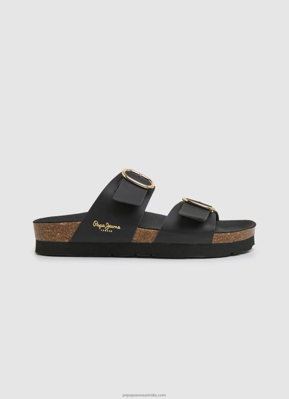 women_black_pepe_jeans_oban_anatomical_sandals_60j40653.jpg Women Black Pepe Jeans Oban Anatomical Sandals 60J40653 - Image 1