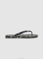Women Black Pepe Jeans Rake Garden Night Beach Flip Flops 60J40701