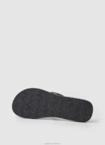 Women Black Pepe Jeans Rake Letters Beach Flip Flops 60J40697 - Image 5