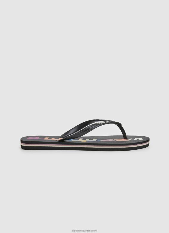 women_black_pepe_jeans_rake_letters_beach_flip_flops_60j40697.jpg Women Black Pepe Jeans Rake Letters Beach Flip Flops 60J40697 - Image 1