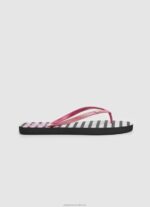 Women Black Pepe Jeans Rake Love Beach Flip Flops 60J40706