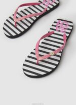 Women Black Pepe Jeans Rake Love Beach Flip Flops 60J40706 - Image 3