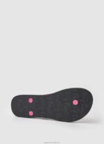 Women Black Pepe Jeans Rake Love Beach Flip Flops 60J40706 - Image 5