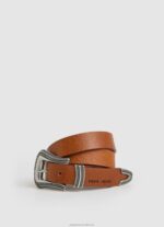 Women Black Pepe Jeans Round Buckle Leather Belt 60J40762 - Image 4