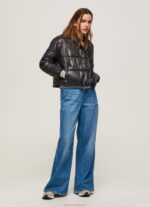 Women Black Pepe Jeans Shiny Padded Down Jacket 60J40123 - Image 2