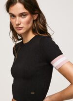 Women Black Pepe Jeans Short Sleeved Round Neck Top 60J40263 - Image 3
