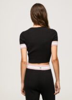 Women Black Pepe Jeans Short Sleeved Round Neck Top 60J40263 - Image 4
