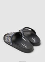 Women Black Pepe Jeans Slider Set Beach Flip Flops 60J40692 - Image 4