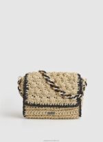 Women Black Pepe Jeans Straw Bucket Bag 60J40719 - Image 5