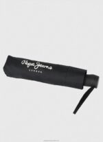 Women Black Pepe Jeans Teo Folding Automatic Umbrella 60J40787 - Image 2