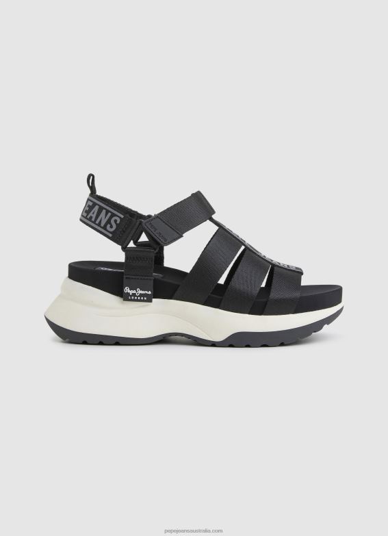 women_black_pepe_jeans_venus_point_trek_sandals_60j40686.jpg Women Black Pepe Jeans Venus Point Trek Sandals 60J40686 - Image 1