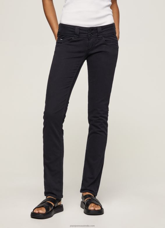 Women Black Pepe Jeans Venus Venus Straight Fit Low Waist Jeans 60J40298 - Image 2
