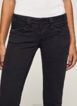 Women Black Pepe Jeans Venus Venus Straight Fit Low Waist Jeans 60J40298 - Image 3