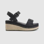 Women Black Pepe Jeans Witney Brand Wedge Sandals 60J40643
