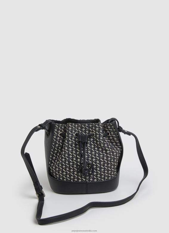 women_black_pepe_jeans_woven_jacquard_bucket_bag_60j40730.jpg Women Black Pepe Jeans Woven Jacquard Bucket Bag 60J40730 - Image 1