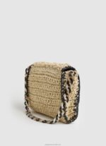 Women Black Pepe Jeans Woven Straw Crossbody Bag 60J40718 - Image 2