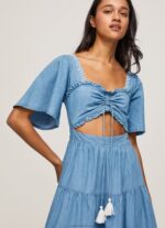 Women Blue Pepe Jeans Denim Dress 60J40163 - Image 4