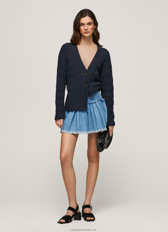 women_blue_pepe_jeans_embroidered_denim_mini_skirt_60j40504.jpg Women Blue Pepe Jeans Embroidered Denim Mini Skirt 60J40504 - Image 1