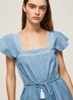 Women Blue Pepe Jeans Short Denim Jumpsuit 60J40191 - Image 3