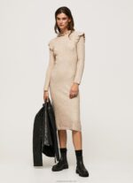 Women Buff Pepe Jeans Cable Knit Midi Dress 60J40206