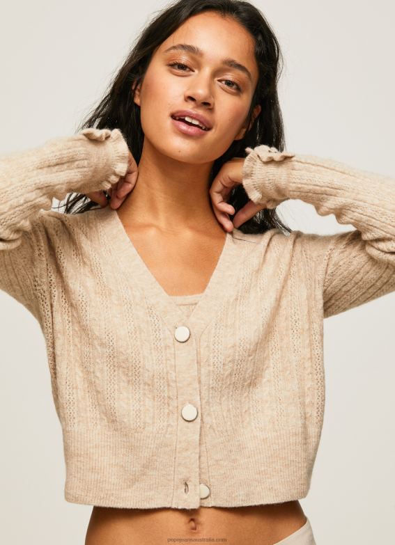 women_buff_pepe_jeans_openwork_v_neck_cardigan_60j40243.jpg Women Buff Pepe Jeans Openwork V Neck Cardigan 60J40243 - Image 1