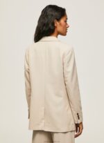 Women Buff Pepe Jeans Plain Blazer With Shoulder Pads 60J40134 - Image 4
