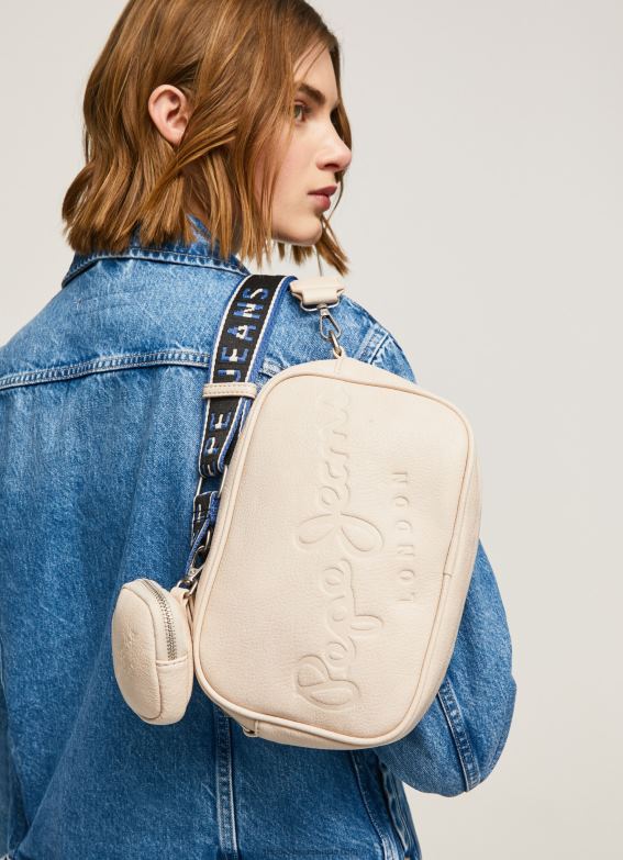 women_buttermilk_pepe_jeans_embossed_logo_maxi_crossbody_bag_60j40712.jpg Women Buttermilk Pepe Jeans Embossed Logo Maxi Crossbody Bag 60J40712 - Image 1