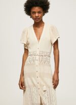 Women Buttermilk Pepe Jeans Faye Fine Knited Dress 60J40151 - Image 4