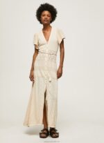 Women Buttermilk Pepe Jeans Faye Fine Knited Dress 60J40151 - Image 5