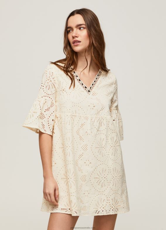 women_buttermilk_pepe_jeans_padma_dress_with_openwork_details_60j40152.jpg Women Buttermilk Pepe Jeans Padma Dress With Openwork Details 60J40152 - Image 1