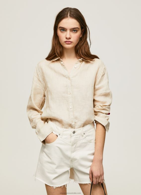 women_buttermilk_pepe_jeans_plain_regular_fit_shirt_60j40359.jpg Women Buttermilk Pepe Jeans Plain Regular Fit Shirt 60J40359 - Image 1