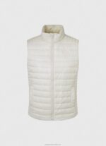 Women Buttermilk Pepe Jeans Rubber Patch Logo Padded Waistcoat 60J40132 - Image 5