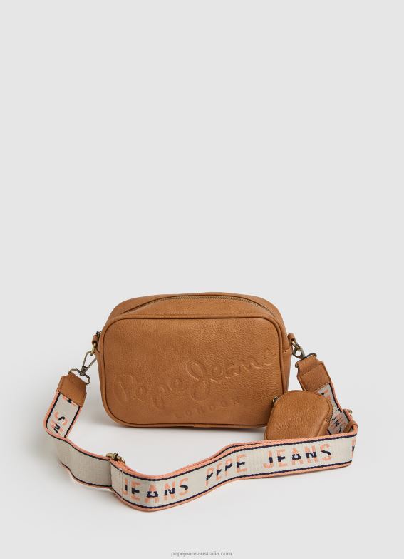 women_camel_pepe_jeans_embossed_logo_maxi_crossbody_bag_60j40714.jpg Women Camel Pepe Jeans Embossed Logo Maxi Crossbody Bag 60J40714 - Image 1