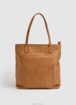 Women Camel Pepe Jeans Embossed Logo Tote Bag 60J40710
