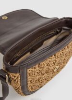 Women Caramel Pepe Jeans Woven Straw Crossbody Bag 60J40742 - Image 3