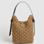 Women Caramel Pepe Jeans Woven Straw Tote 60J40717
